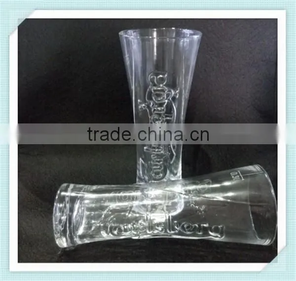 Hand made carlsberg beer glass cup 300ml carlsberg glass cup for sale