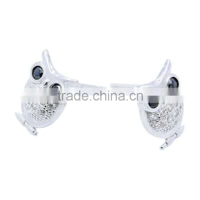 925 sterling silver owl stud earring cute design for girls