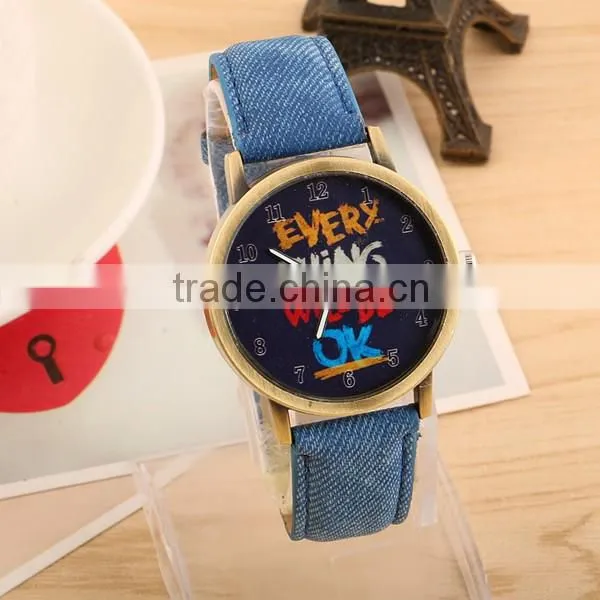 New Arrivals Mixed Color Everything Will Be Ok Watch Leather