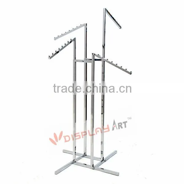 4-Way Clothing Rack with 16" Straight Arms, Height Adjustable - Chrome