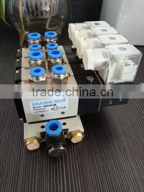 Best price 4M series 2 position 5 way solenoid valve air valve with SC Pneumatic cylinder group