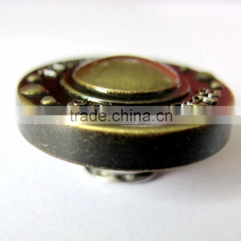 brush brass color alloy jeans button for man jeans