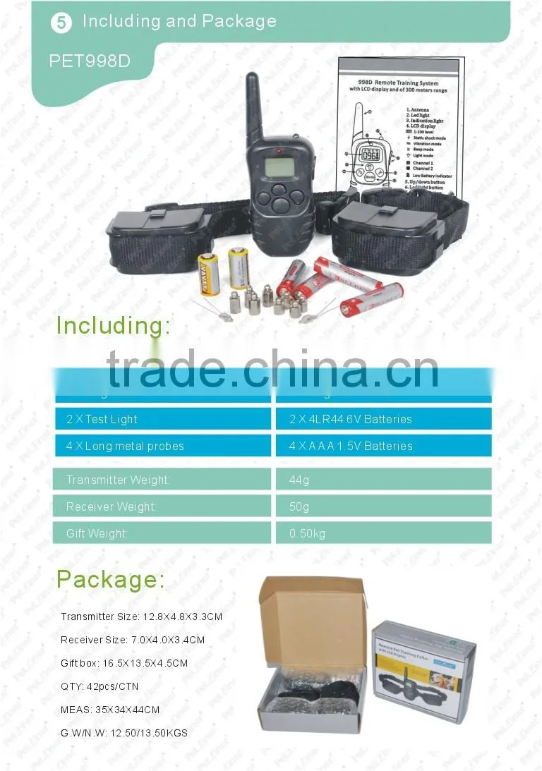 LCD Display and Remote Control E-collar for Dogs