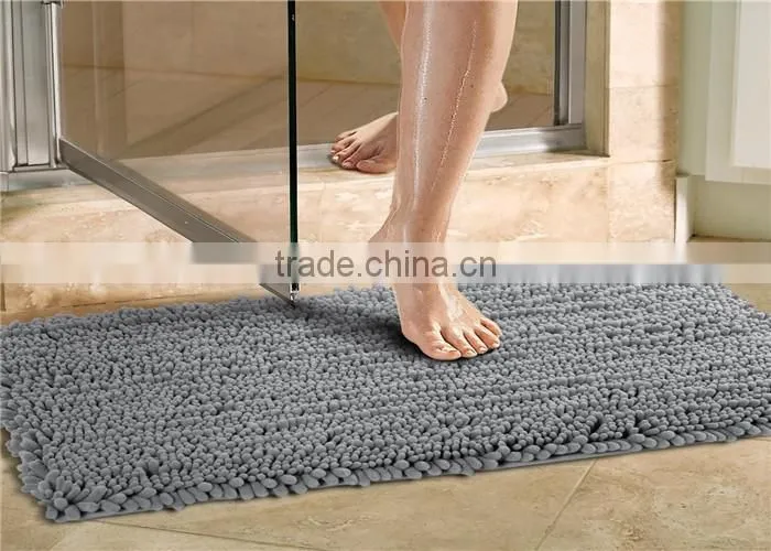 tpr back chenille non slip bathroom floor mat