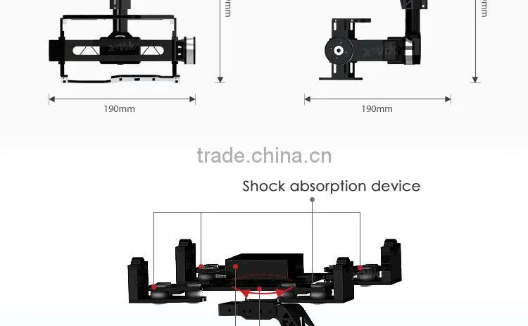 3 axis dslr sony brushless gimbal for professional quadcopter hexacopter and octocopter