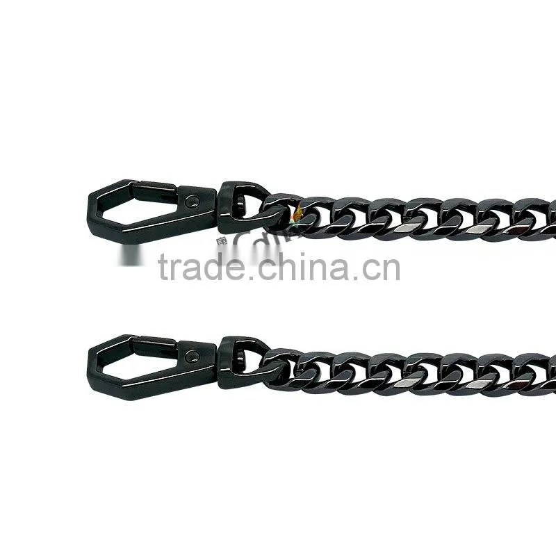 Gunmetal metal handbag chain handles with hook