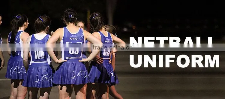 OEM csustom netball dresses A-line netball dress modern black netball dress