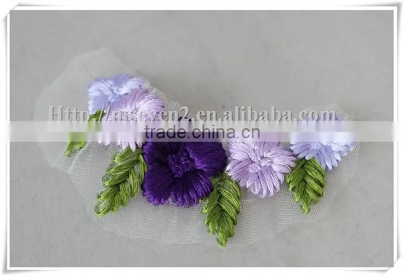 Excellent quality new products beautiful cord Crochet flower appliques collar