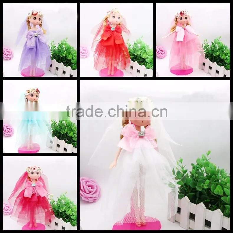 Wholesale online shop mobile phone chain cutom size 18cm 26cm barbie wedding dress ddung dolls pendant plastic key chain