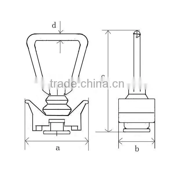 Olive Airline Track Single Stud Fitting with D Ring