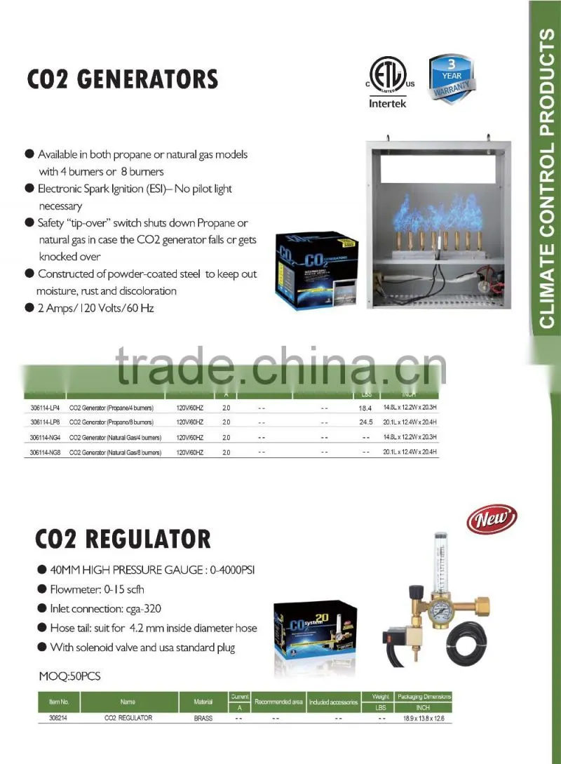 Propane or Natural Gas Dual Modes 4 or 8 Burners Carbon Dioxide co2 Generator
