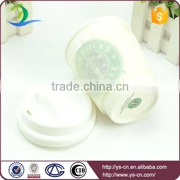 Factory Travel reusable Ceramic white starbucks mug with lid