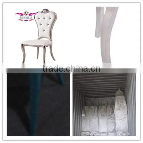 modern wood or stainless steel framed baroque chair
