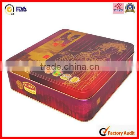 square metal tin red canisters