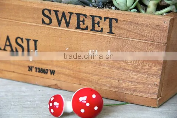 Creative succulent plant rectangle garden woood planter