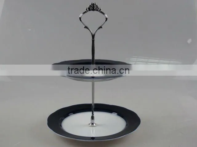 Stock porcelain two layers colored glazed fruit plate