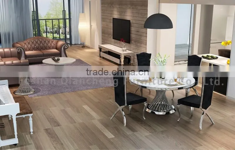 Heavy Stainless Steel Dining Table with Antique Top