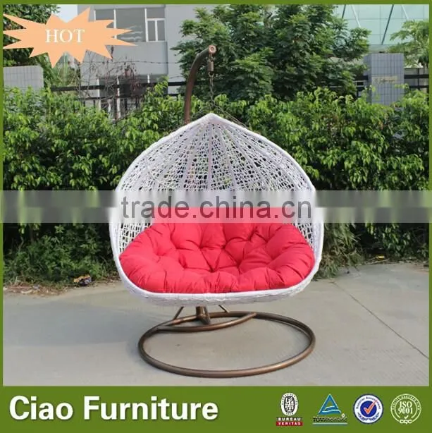 Wicker furniture outdoor hanging chair cushion garden double swing for kids