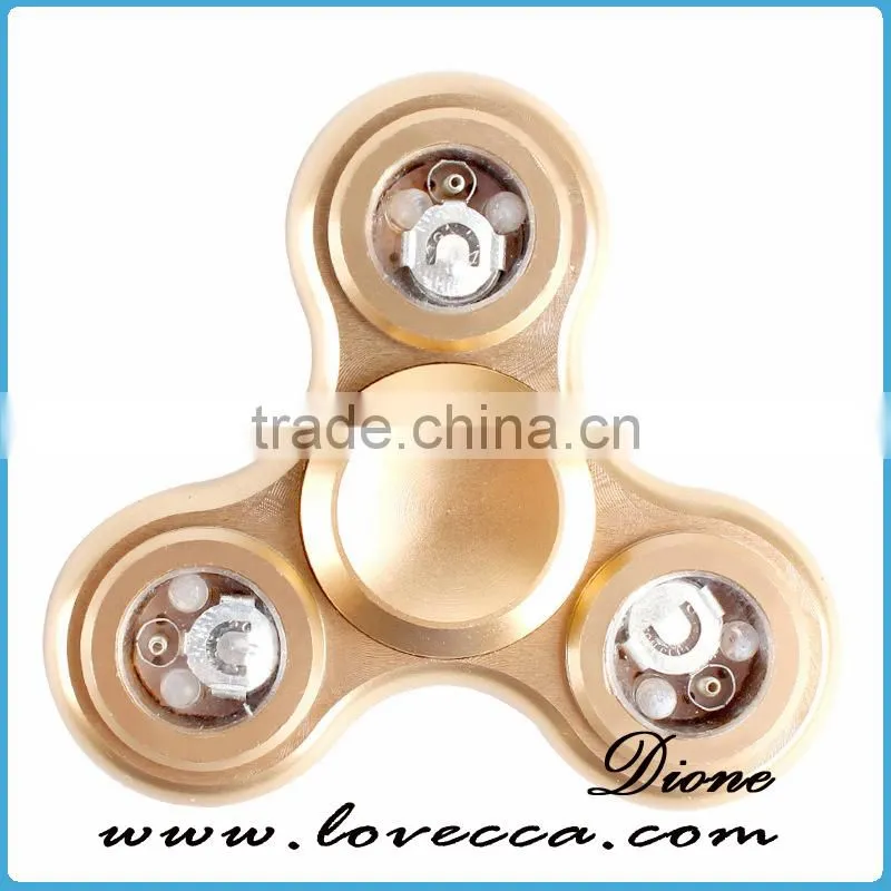 Whoesale LED design metal Alloy gyro hand toy crazy finger fidget spinner