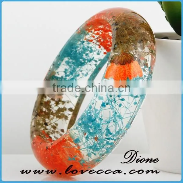 Wholesale Elegant Hand-made resin jewelry real flowers bracelet