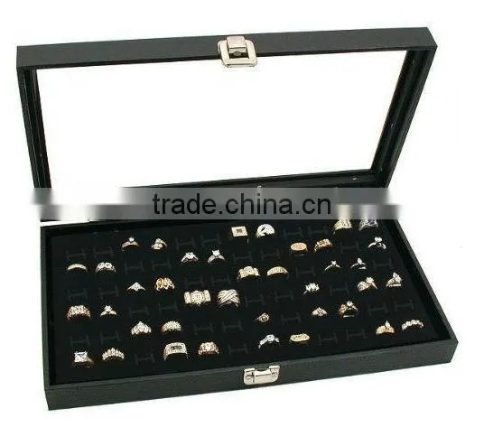 Ring Storage Display Organizer Top Transparent Necklace Jewelry Box