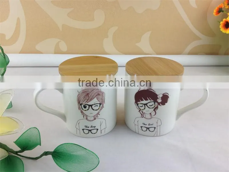 ceramic double mugs with spoon