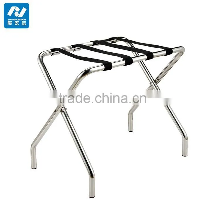 stainless steel back metal folding luggage rack for hotels