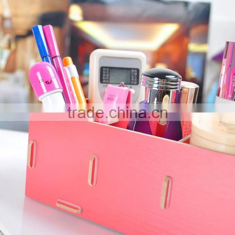 Wooden cosmetics storage box / DIY organizer
