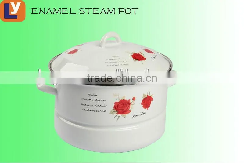 4pcs 26-30-34-40 cm enamel steam pot