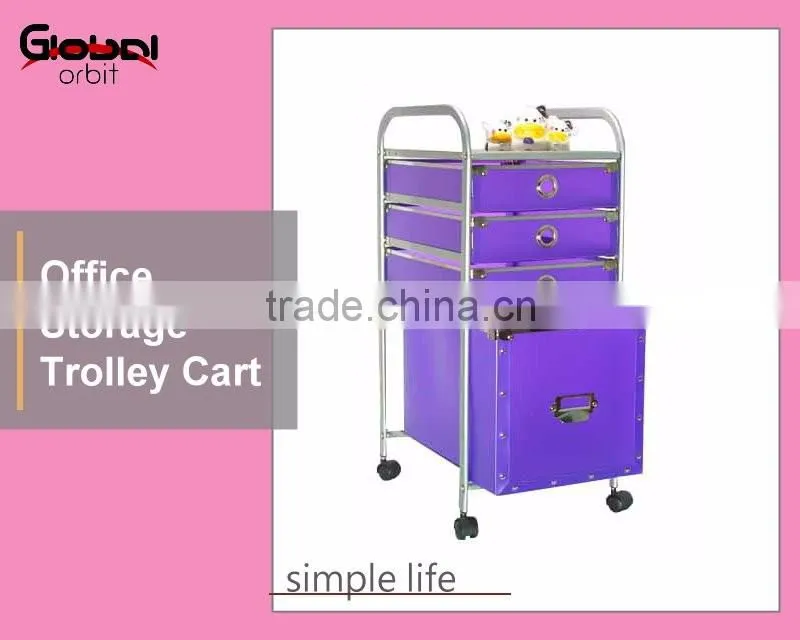 Easy To Move Plastic Drawer Organizer Mobile Office Storage Drawer Trolley Cart