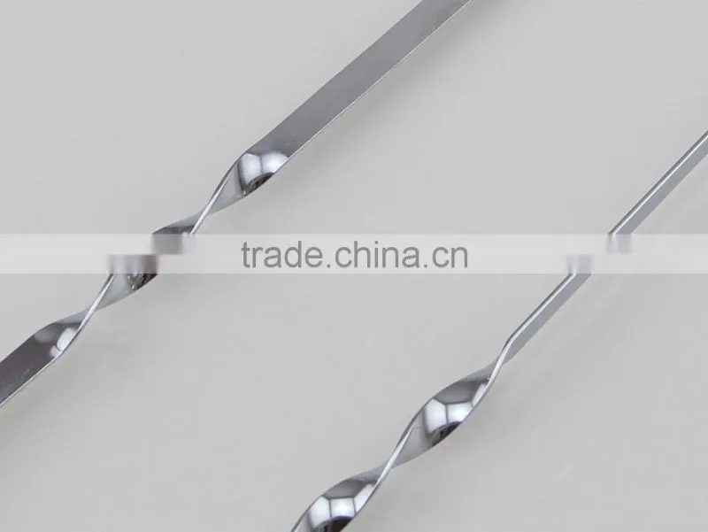 Stainless Steel Grilling Kabob Skewers with Ring-Tip Handle