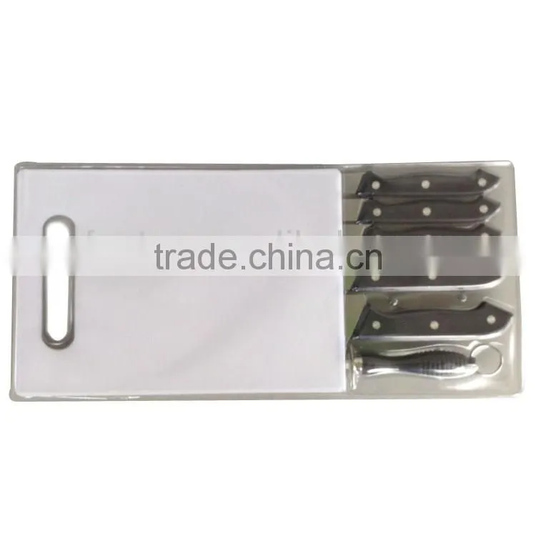 7PCS knife set with cutting board