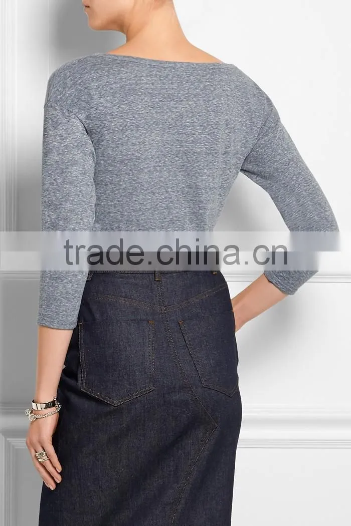 Women cotton 3/4 sleeve t shirt wholesale