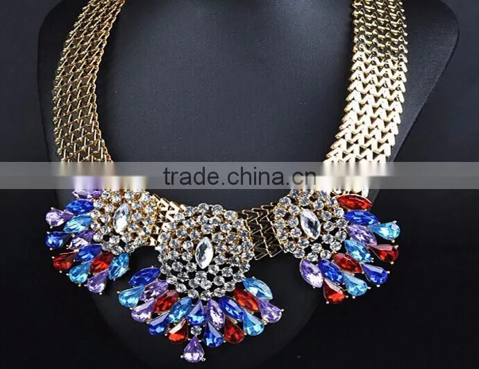 F20001N European style charm necklace water drop pattern flower necklace
