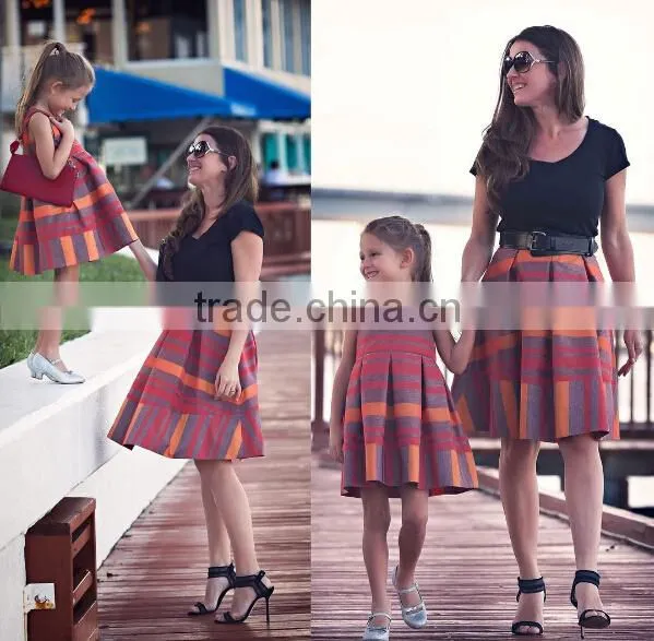 2017 boutique girl dress new design mother daughter matching dress for wholesale