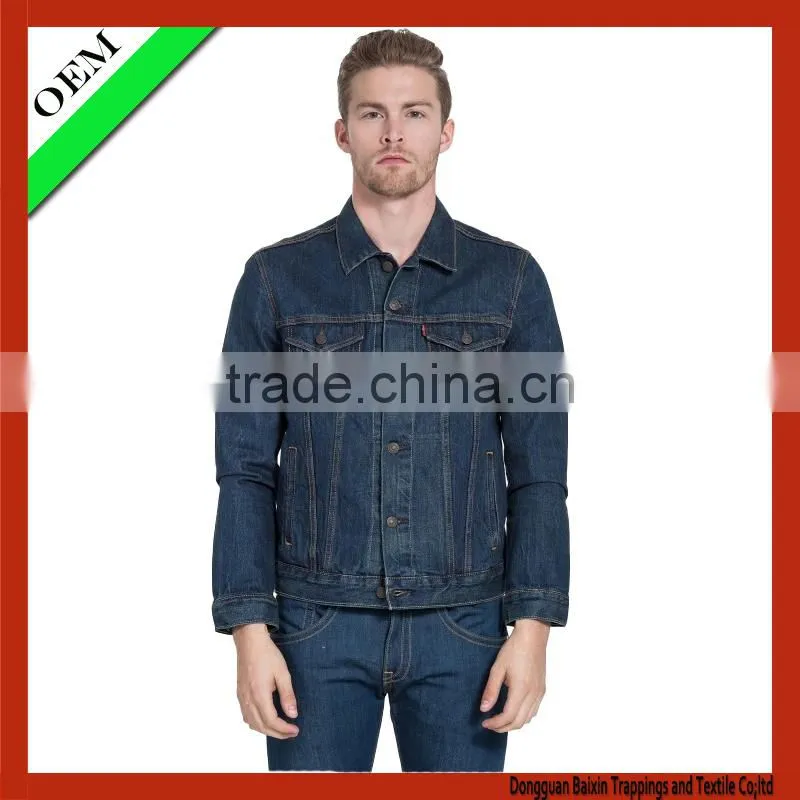2015 high quality chaqueta long Sleeve fashion jean oem,jeans fashion, men shirt