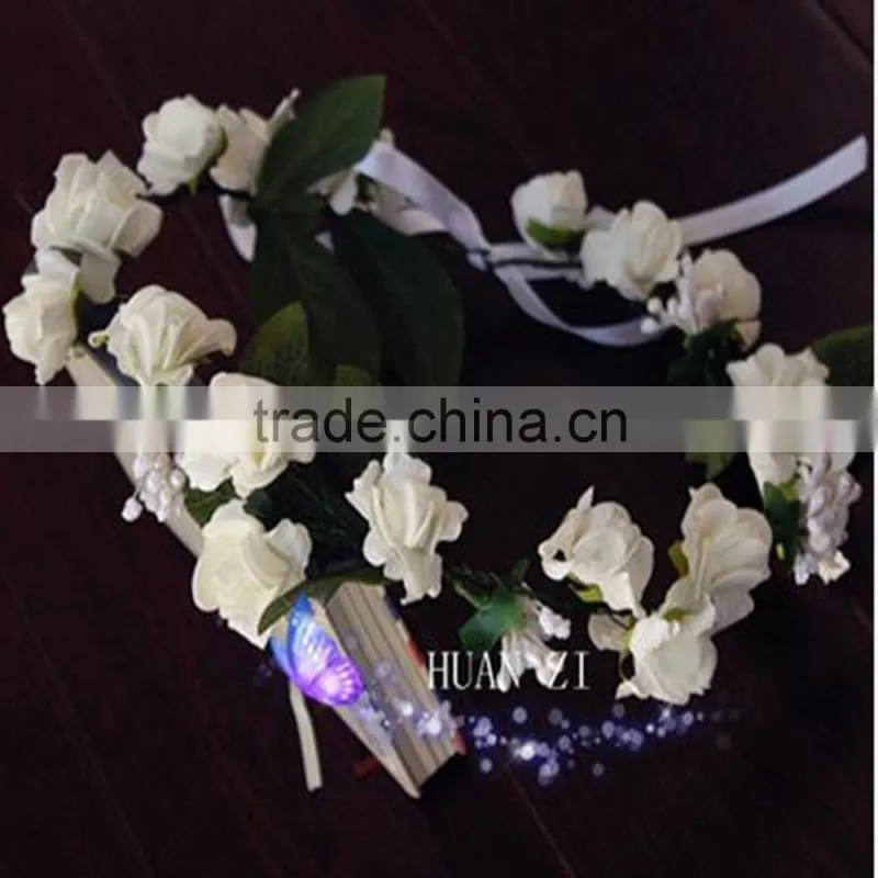 Wholesale Decorate Bridal Headpiece Rose Flower Head Wreath