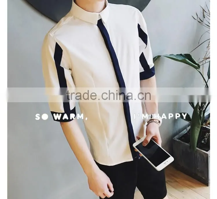 Seven men solid color shirt sleeve shirt
