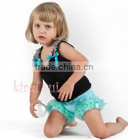 Kids Aqua Blue Ruffles Bottom Pettishorts TS8