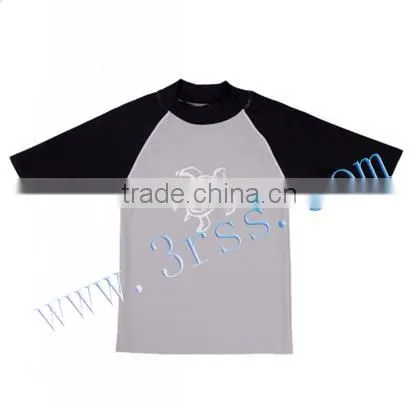 2014 grey UPF50+ rash t shirt for boy
