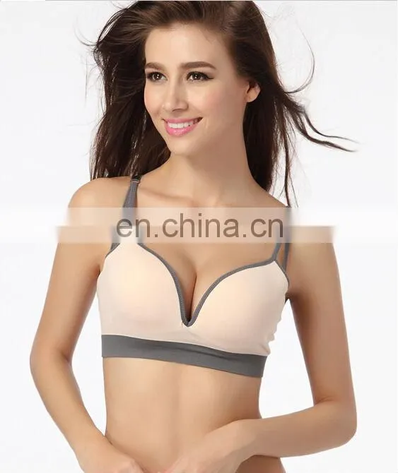New design no steel ring yoga bra top with removable pads, women sport bra
