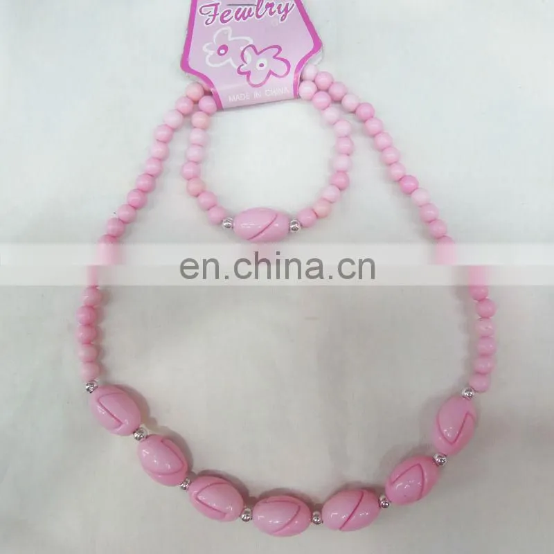 Hot Promption bright color beaded necklace set for children