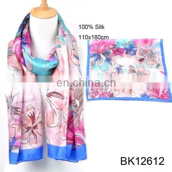 2014 fashion ladies newest wholesale print scarf turkish silk scarf shawl