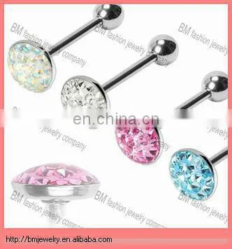 Stainless steel vibrating tongue barbell ring body piercing jewelry