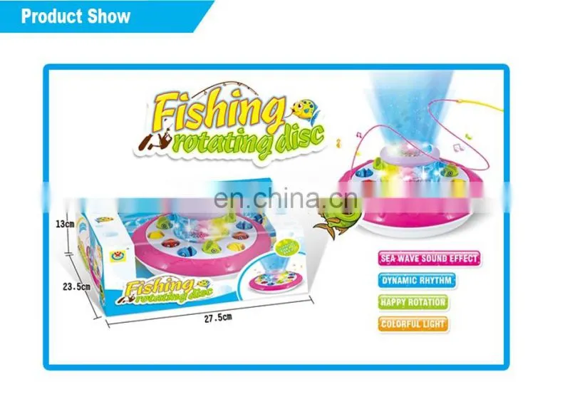 Kids plastic electric fishing rotating disc game