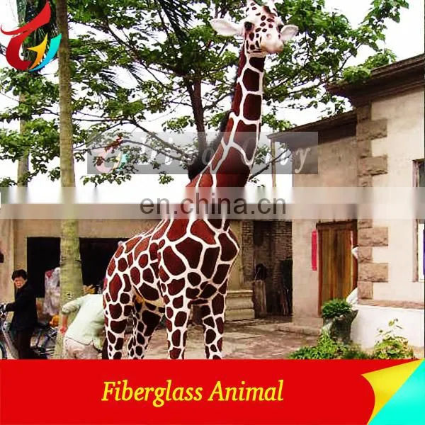 Artificial Fiberglass Outdoor Playground Giraffe Statue