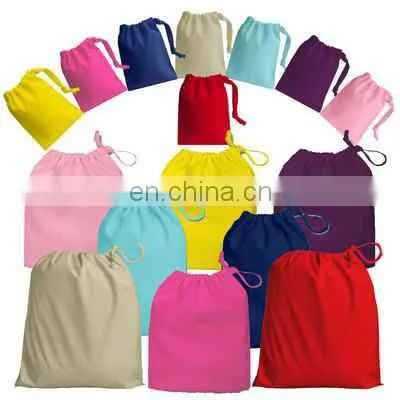 customized calico bags drawstring calico pouch bag wholesale promotional muslin calico bag free sample