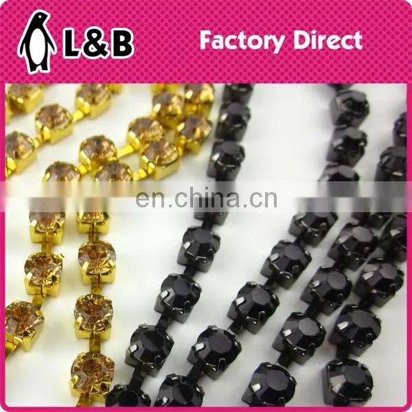wholesale soldering SS12 multi color rhinestone cup chain