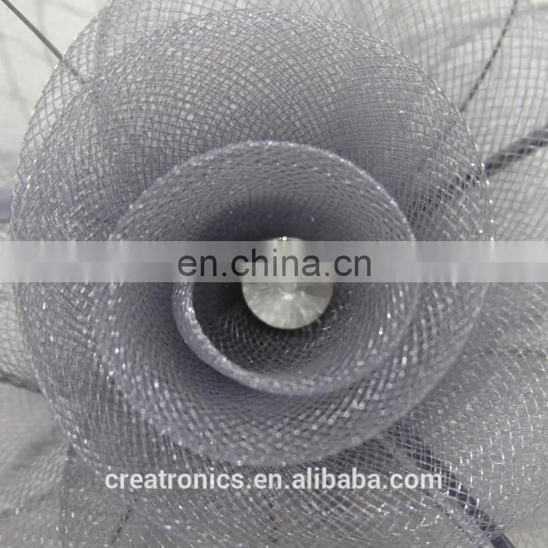 High Quality Elegant Design Rose Flower Handcraft Fascinator Hats With Veil Bridal Hair Accessories