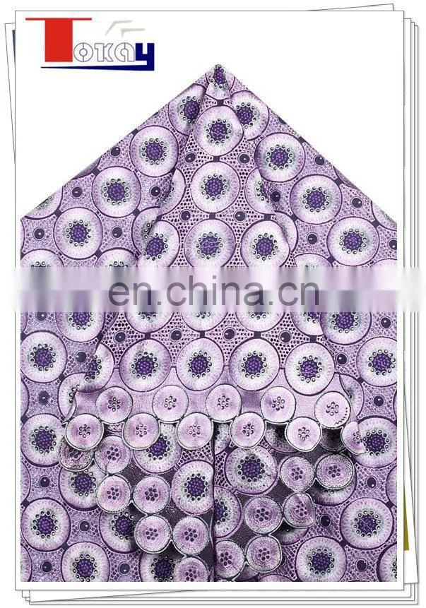 wholesales handcut african swiss voile lace fabric with many stones for wedding and party